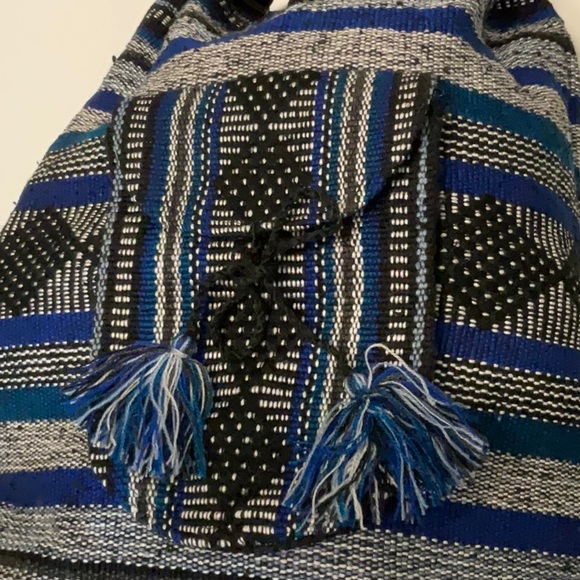 Blue & black Artilana Serape backpack - Picture 3 of 9